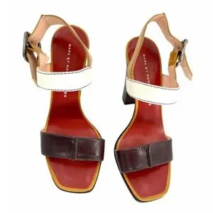 Marc By Marc Jacob’s 6.5 M Color Block Stylish Multicolor Heeled Sandals