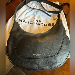 Marc Jacobs New York Black Pebbled Leather Hobo Shoulder Bag