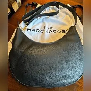 Marc Jacobs New York Black Pebbled Leather Hobo Shoulder Bag