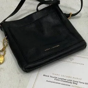 Marc Jacobs Tourist Leather Crossbody Bag With COA