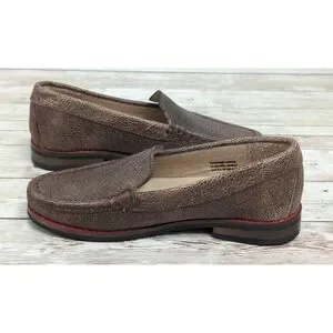 Marc Joseph Boys Size 10.5 Brown Leather Slip On Comfort Loafer Shoes Dress