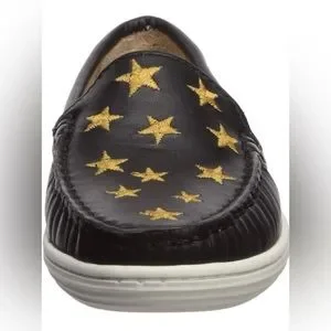 MARC JOSEPH NEW YORK Unisex-Child Leather Driver Gold Star Detail Loafer New