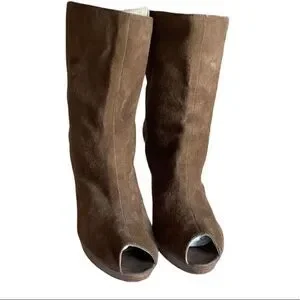 Mare Brown Suede Open Toe Boots  Size 38