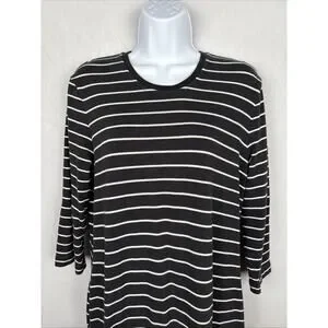 Marine Layer Mackenzie Striped Dress Women's Medium Black White Casual Pockets