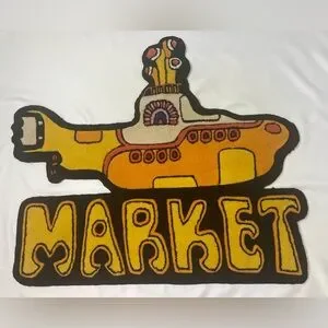 MARKET X Beatles Submarine Plush Rug In Yellow - Brand New