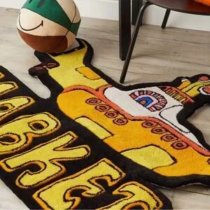 MARKET x Beatles Submarine Plush Rug in Yellow - Brand New