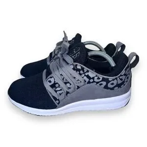 Marley Lilly Casual Sneakers Black/ Grey Leopard Women's 7