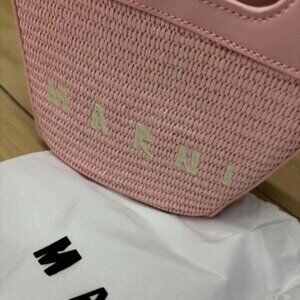 Marni Pink Woven Fabric Mini Satchel