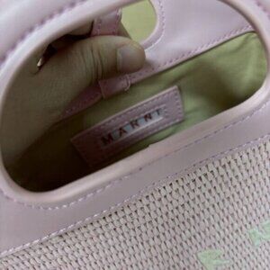 Marni Pink Woven Fabric Mini Satchel