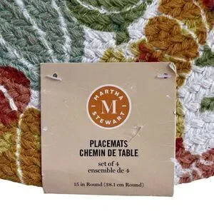 Martha Stewart Braided Pumpkins/Gourds Placemats Set Of Four NWT
