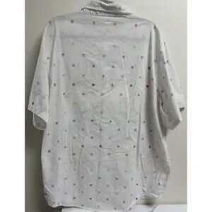 Marvel Disney Parks Button Up Shirt White XL Rainbow Logo Print