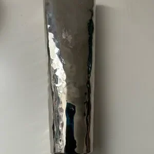 Mary Jurek Hammered Tall Vase 9” Sliver Stainless Steel