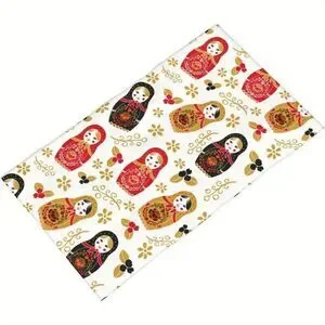 Matroyshka Nesting Doll Hand Towel Red Black Beige 18 X 26-in Polyester NEW
