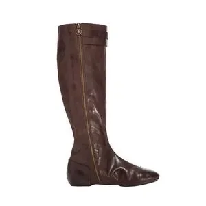 Maxstudio.com Dark Brown Draping Leather Boot Women’s Size 6.5 Fold Over Shaft