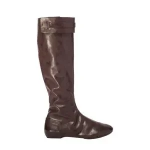 Maxstudio.com Dark Brown Draping Leather Boot Women’s Size 6.5 Fold Over Shaft