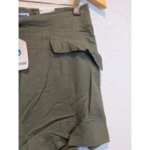 Mayoral Olive Green‎ Shorts High Waist Pockets Casual Girl's Size 16 0226