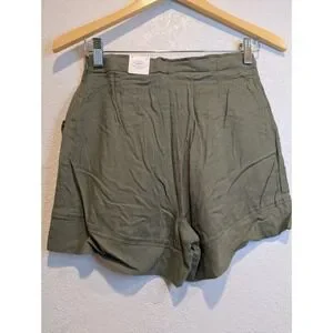 Mayoral Olive Green‎ Shorts High Waist Pockets Casual Girl's Size 16 0226