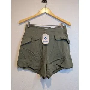 Mayoral Olive Green‎ Shorts High Waist Pockets Casual Girl's Size 16 0226