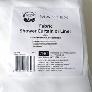 Maytex White Polyester Fabric Shower Curtain Liner