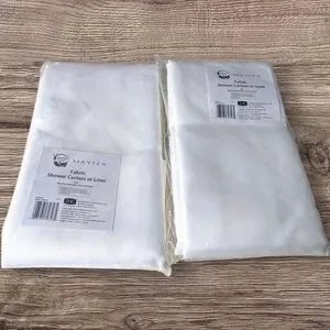 Maytex White Polyester Fabric Shower Curtain Liner