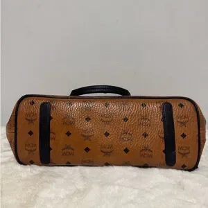 Medium MCM Cognac And Black Leather Tote