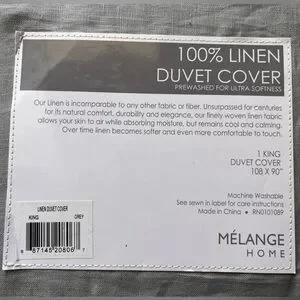 Melange Home 100% Linen Duvet Cover
