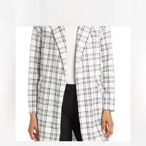 Melody Blazer-Chic Black And White Plaid Jacket