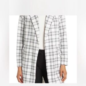 Melody Blazer-Chic Black And White Plaid Jacket