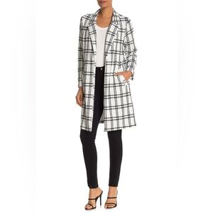 Melody blazer-Chic Black and White Plaid Jacket
