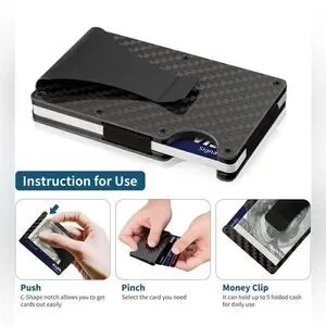 Men RFID Blocking Slim Money Clip Wallet Credit Card ID Holder Thin Minimalist