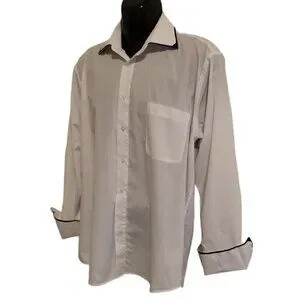 Men's Button Up Shirt By Karl Knox Wht (size 16.5 34/35)