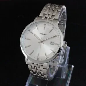 Men's Casual Watch Silver Tone Three Hand With Date Complication 38mm