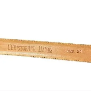 Men's Christopher Hayes Black Leather Belt Size 34