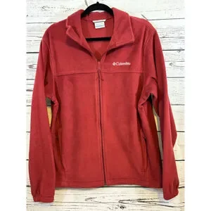 Men's Columbia Fleece Jacket Size M Red