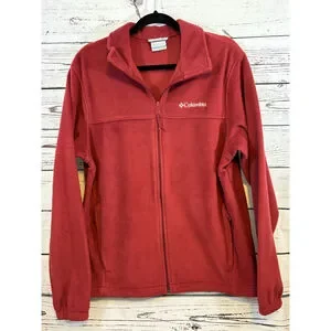 Men's Columbia Fleece Jacket Size M Red