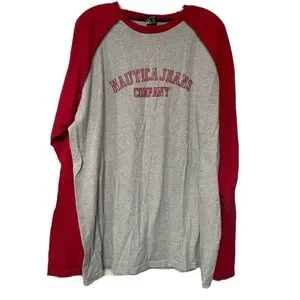 Men’s Náutica Long Sleeve Shirt Red/Grey/ with Black Stitching Size 2Xl