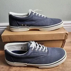 Men's Sperry Halyard CVO Sneaker Washed Navy Size 12