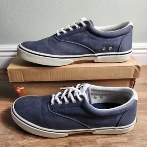 Men's Sperry Halyard CVO Sneaker Washed Navy Size 12