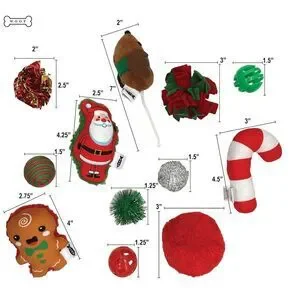 MEOW Christmas Cat Toy Advent Calendar 12-Piece Set Mouse Crinkle Ball NWT New