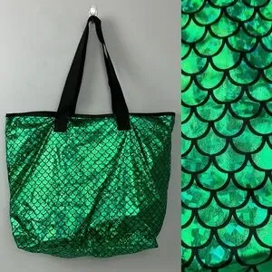 Mermaid Green Scales Iridescent Tote Bag