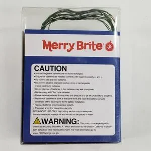 Merry Brite 25 Ct LED Fairy Lights Battery Operated Multi Color Green Wire 8 Ft