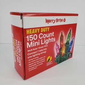Merry Brite Multi Color Mini Lights 150 Count Heavy Duty String Lights 34 Feet