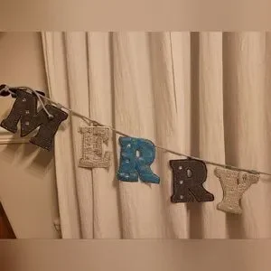 Merry Christmas Fabric Banner Garland Multi Color