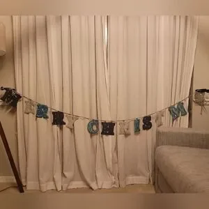 Merry Christmas Fabric Banner Garland Multi Color