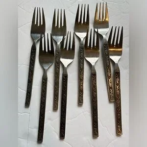 Mexicaly Rose Interpur Japan 40pc Serves 8 Extra 5 Spoons 1 Butter Knife Used