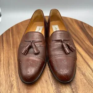 Mezlan Havana Loafers Mens Size 8 M Brown Leather Tassel Cap Toe Slip On Dress