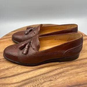 Mezlan Havana Loafers Mens Size 8 M Brown Leather Tassel Cap Toe Slip On Dress
