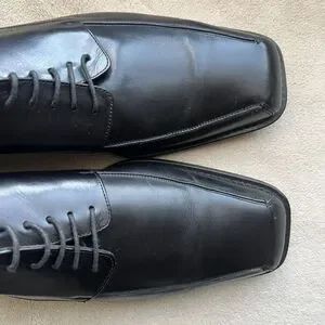 Mezlan Linosa Black Leather Oxford Men’s 12 M Made In Spain Bicycle Toe Dress