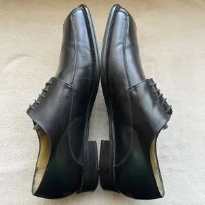 Mezlan Linosa Black Leather Oxford Men’s 12 M Made In Spain Bicycle Toe Dress