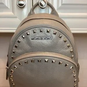Michael Kors Abbey Pearl Pebbled Leather Studded Backpack